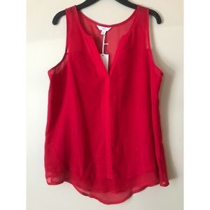 Red Sleeveless Blouse